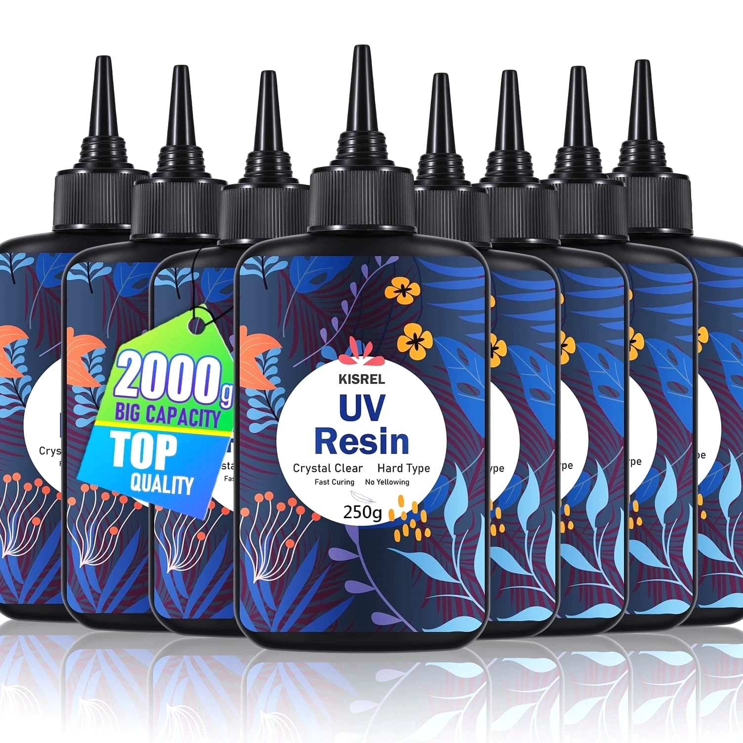 Jewelry Maker UV Resin Kit - 2000g Crystal Clear Epoxy 8x250g