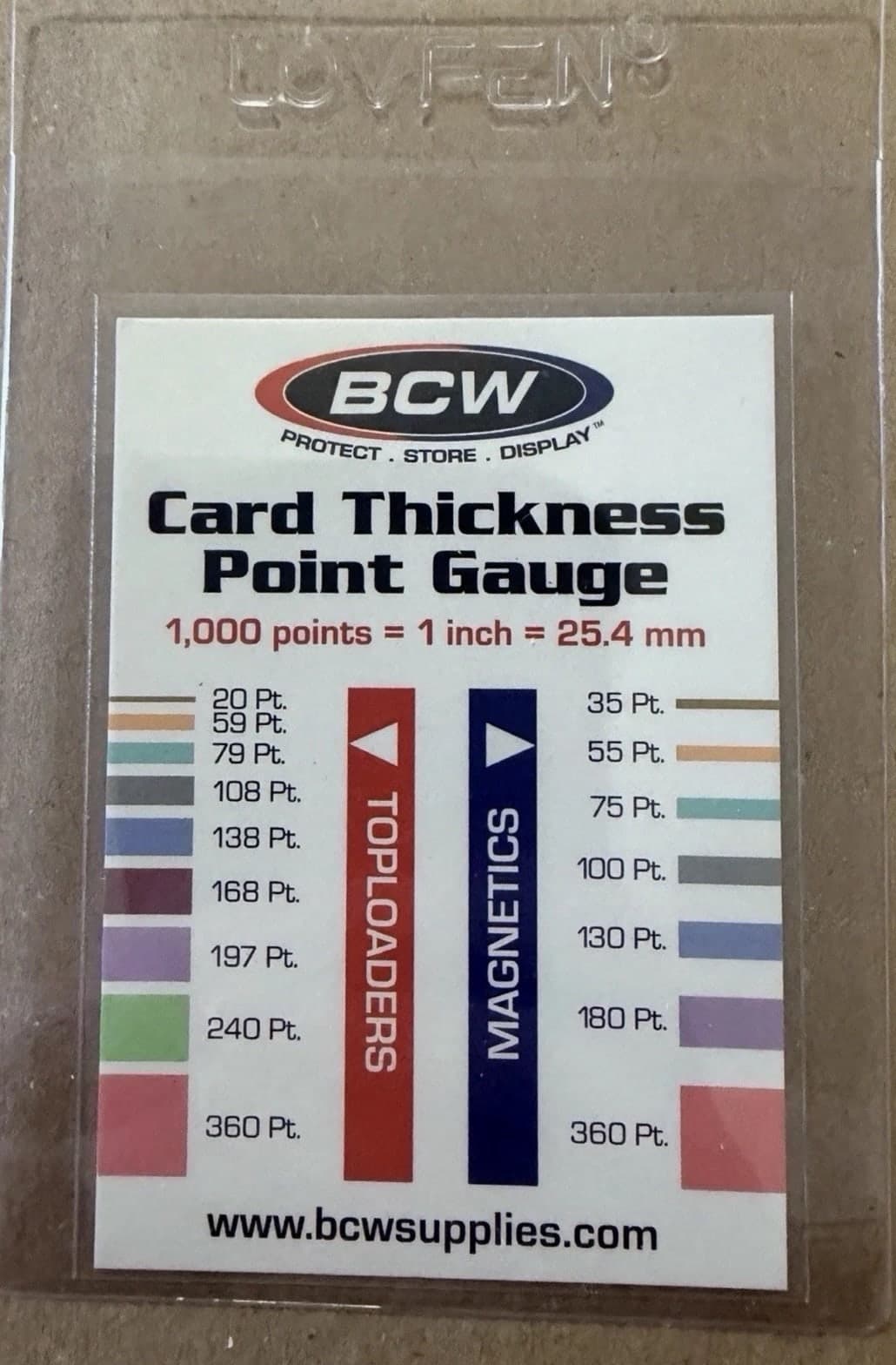 BCW Thickness Point Gauge - Trading Card Measurement Tool