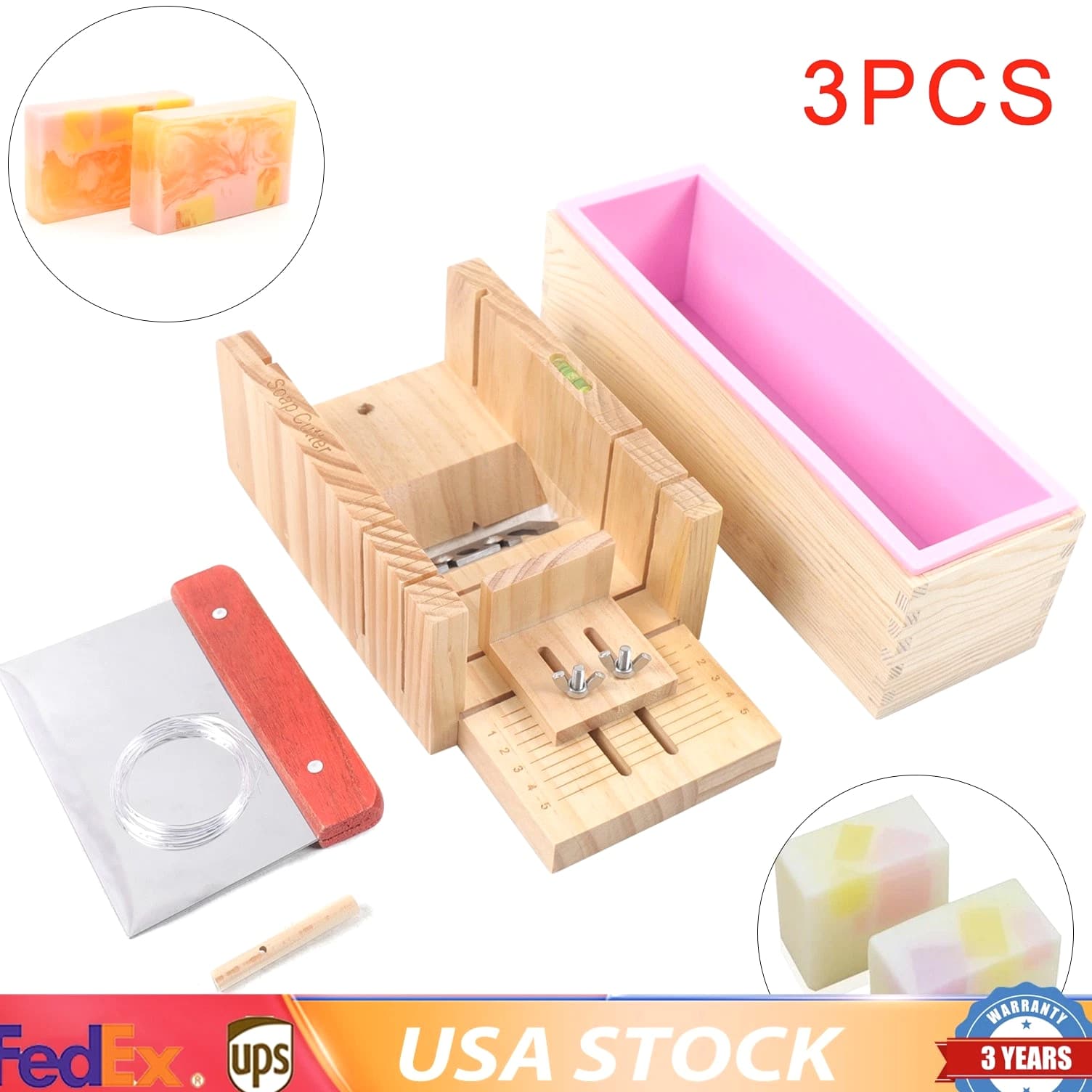 Professional Soap Making Supplies Kit 3 Pcs Set Soap Tools, Cakes Mold, Handmade DIY