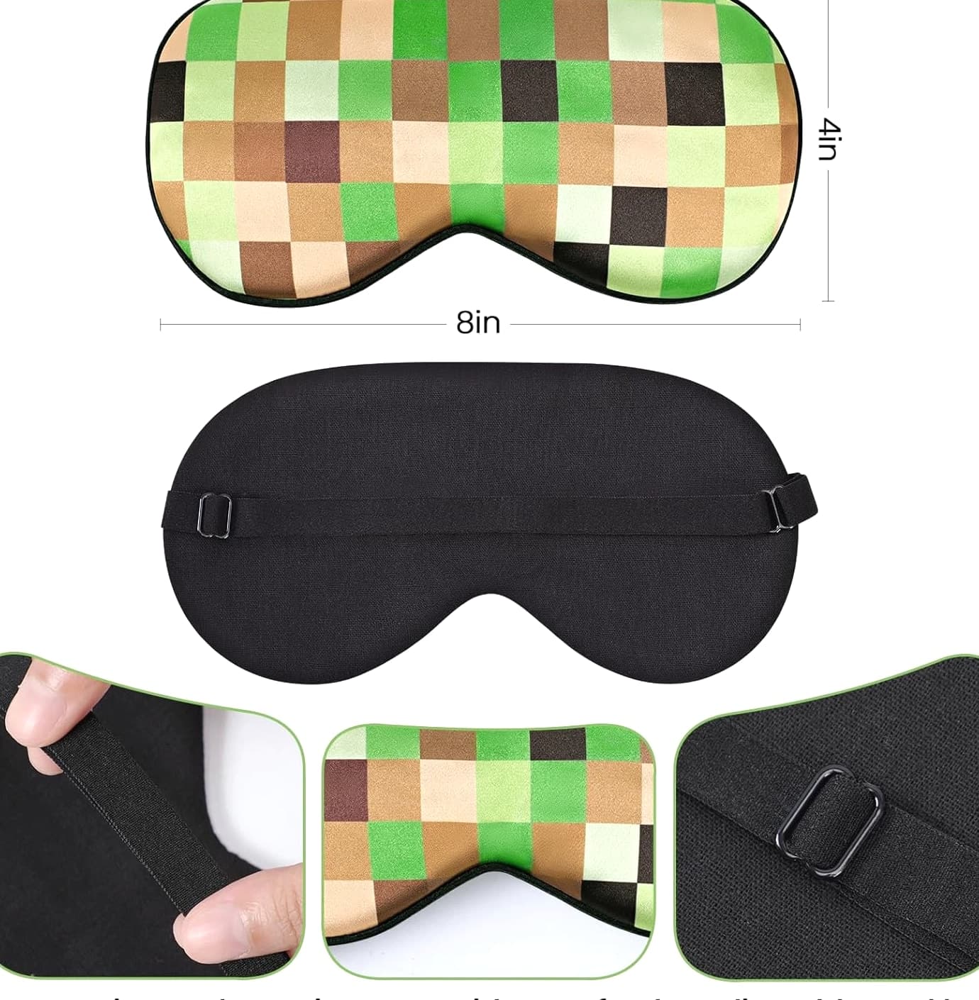 2 Pcs Sleep Mask for Kids Boys, Silk Eye Covers for Sleeping, Adjustable Strap