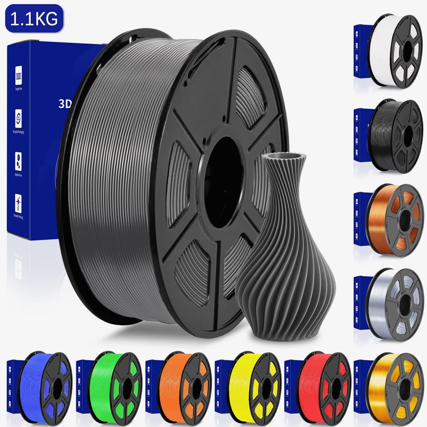 「BUY 6 PAY 4」 JAYO 1.1KG PLA+ TPU SILK PETG PLA 1.75MM 3D Printer Filament ABS