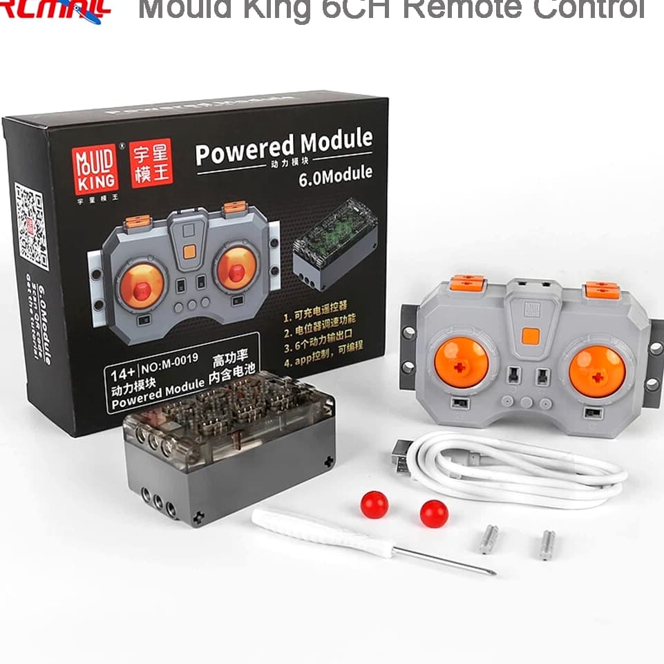 Mould King 6CH APP Remote Controller Battery Box for MOC PF Building Blocks