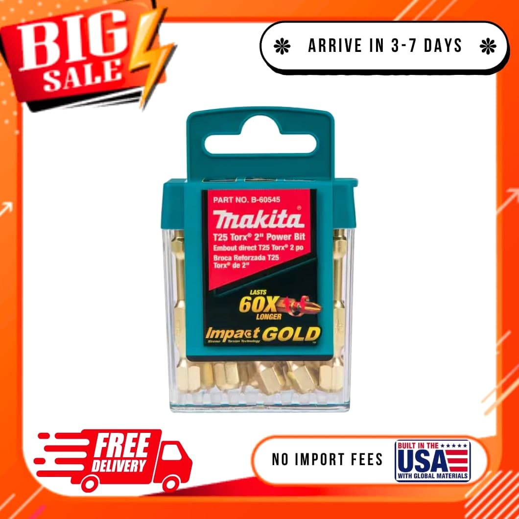 Makita B-60545 Impact Gold T25 Torx 2" Power Bit 15-Pack