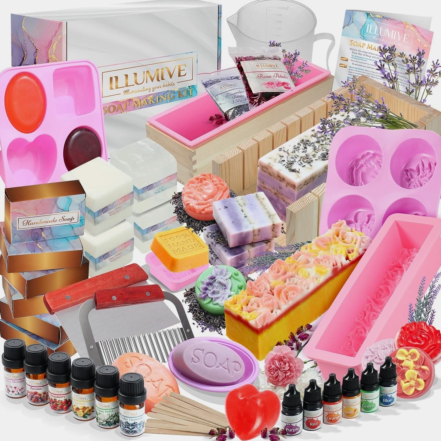 Deluxe DIY Soap Making Kit for Adults & Kids | Melt & Pour Shea Butter + Glycerin Base