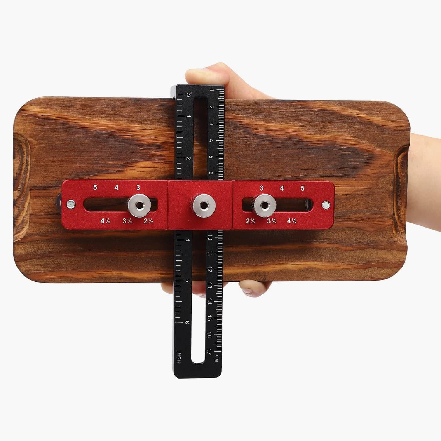 Adjustable Woodworking Drill Guide for Cabinet Door Handle Installation Modern~