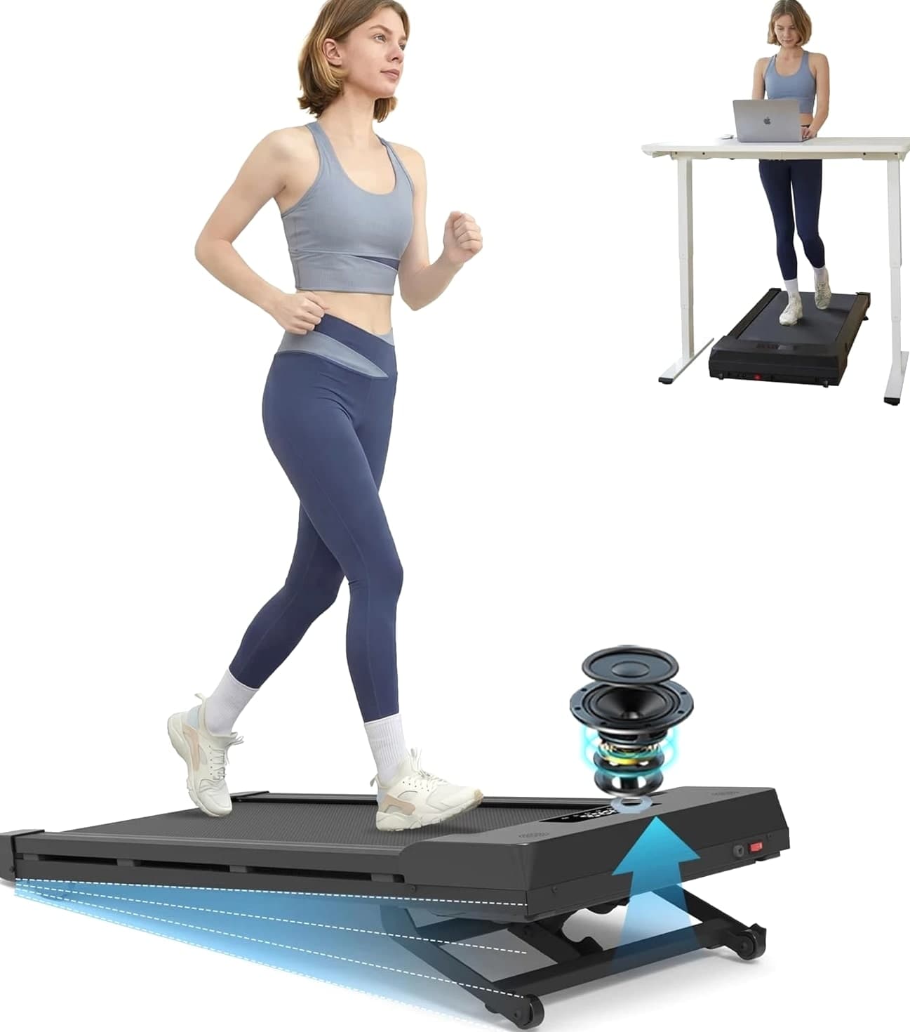 PACEROCKER Walking Pad Treadmill with 12% 9-Level Auto Incline, 450 Lbs Capacity