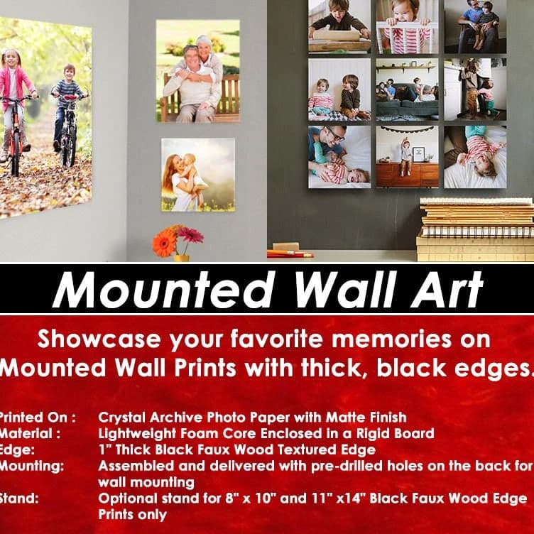 11"x14" Personalized Mounted Wall Art Print w/ Your Choice of Image Horizontal