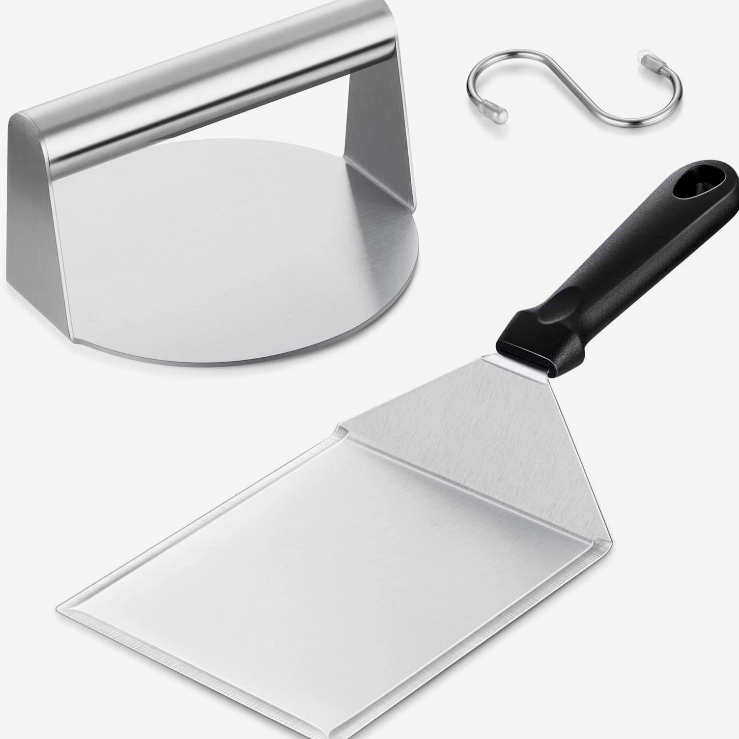 Smashed Burger Kit, Large Burger Spatula, 5½ Inch Stainless Steel Burger Press