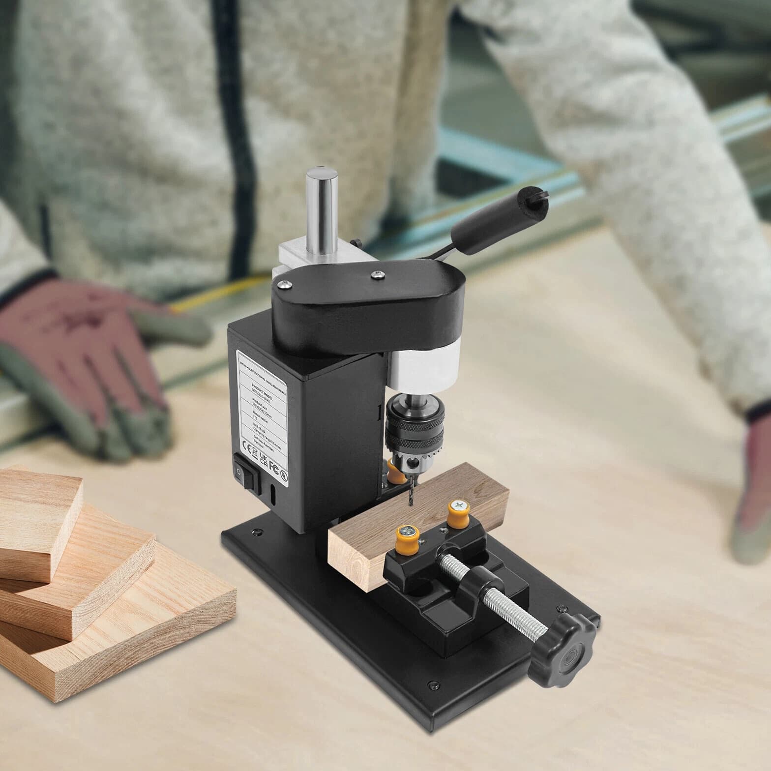 Power Bench Drill, Mini Drill Press, Variable Speed Electric Drilling Machine