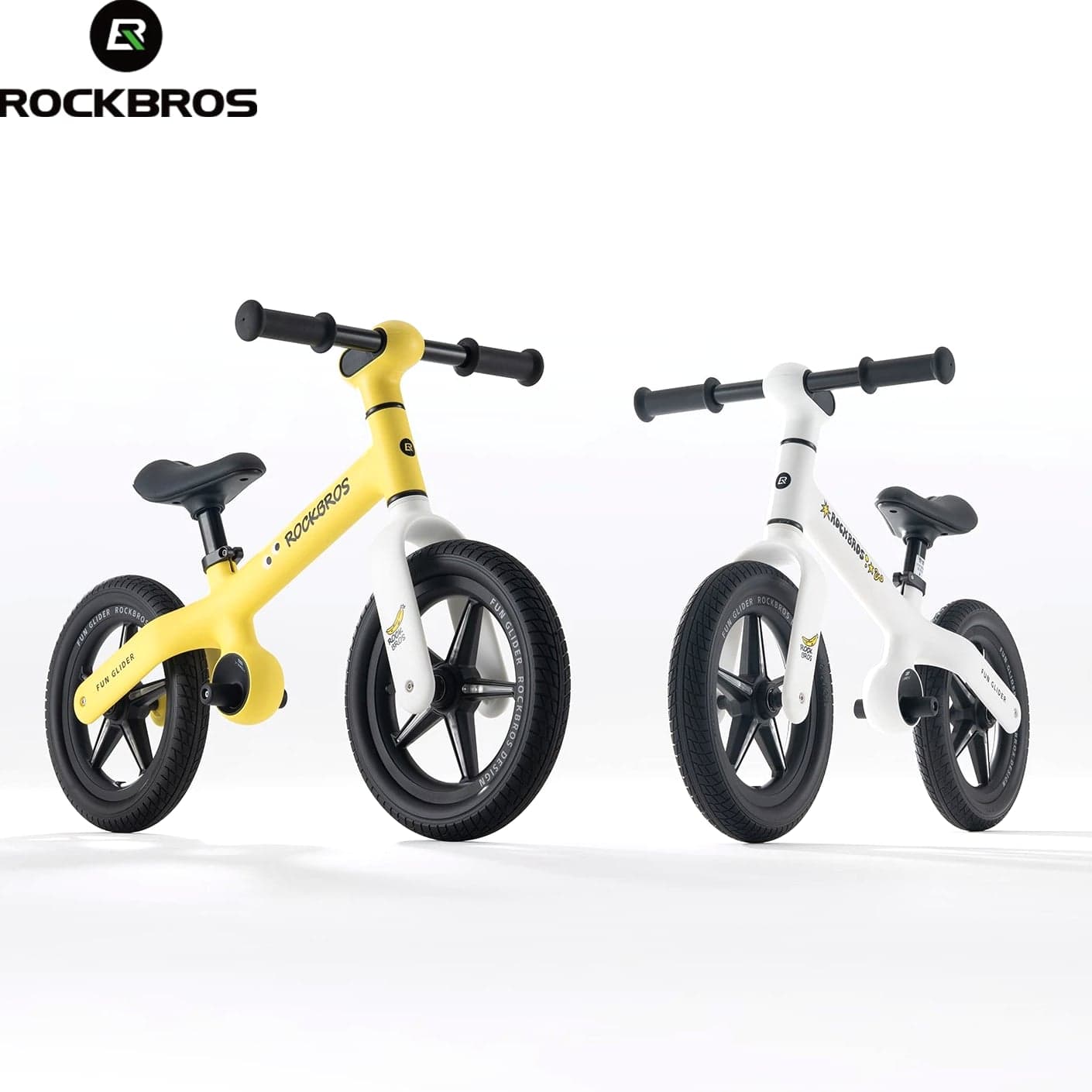 ROCKBROS 12 Inch Kids Balance Bike No Pedal Training Bike Adjustable Handlebar and Seat